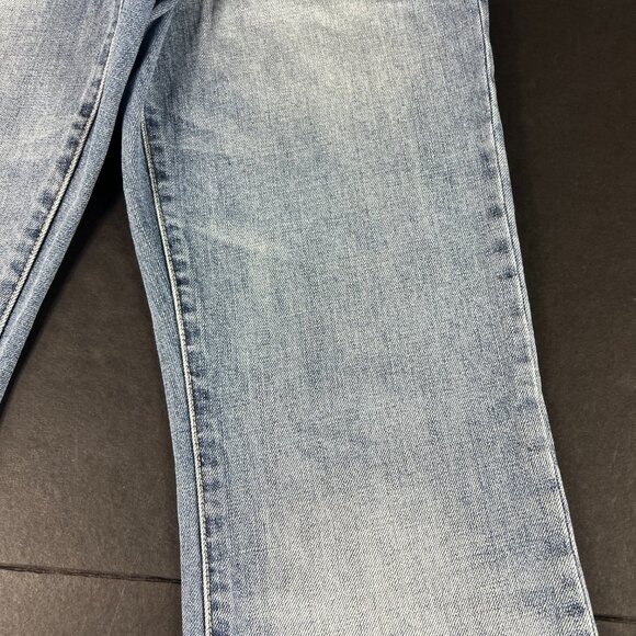 Express X2 Jeans Women's Measured 32x32 Slim Low Rise Flare Blue Denim Tag 6 L - Picture 3 of 16